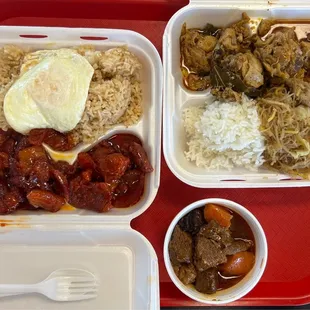 Breakfast plate and 2 item plate