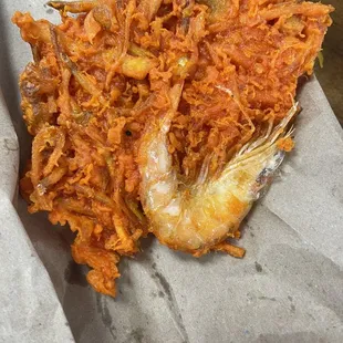 Partially eaten Ukoy or Okoy.