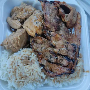 Barbeque pork chop and adobo