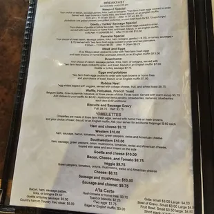 menu