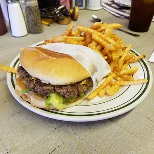 Sissy's "small" hamburger and fries.  I've never tried the "large", but it's on my bucket list.