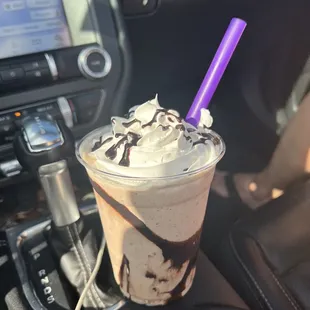 Chocolate peanut butter overload milkshake