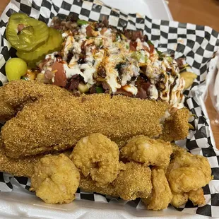 Fish and shrimp w/ Loaded Fries