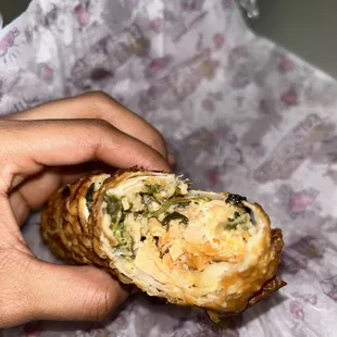 Stuffed salmon with Swiss cheese and spinach