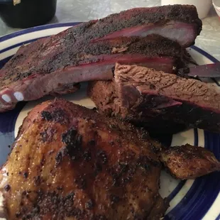 Ribs, brisket and chicken