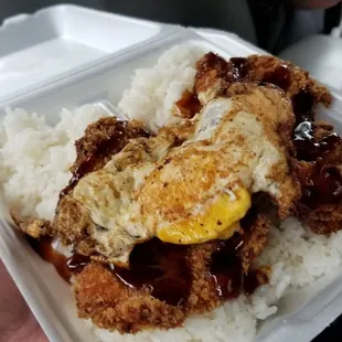 Fish Katsu with side order egg.