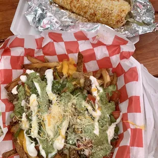 Dirty Fries w/ Steak and Street Corn