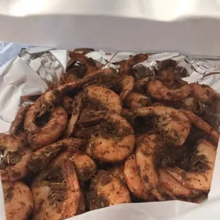 1.5 lbs of spiced shrimp
