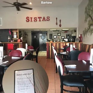 a restaurant with a menu