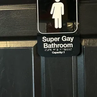 a bathroom sign