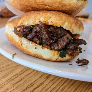 Spicy Cumin Lamb Burger. $8.45. 麻辣孜然.