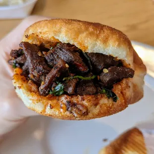 Spicy Cumin Lamb Burger. $8.45. 麻辣孜然.