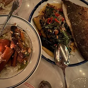 Crispy Bronzino and carrots