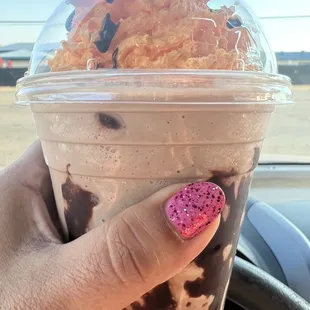 Almond milk TUXEDO, blended w/whipped cream...refreshingly delicious!