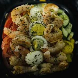 shrimp and vegetables in a bowl