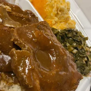 a styrofoam meal in a styrofoam container