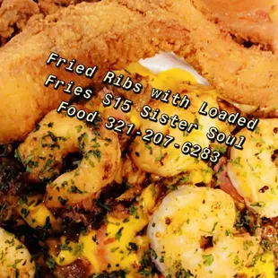 fried rings with load fries, 3 / 3 state - skill food