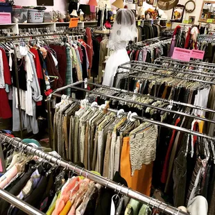 Clothes for men, women and children.