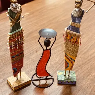 African culture candle holder and statues. Price $7.99 each.