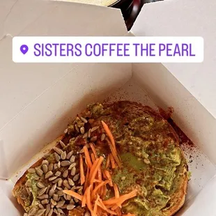 Avocado Toast ($9), Cappucino