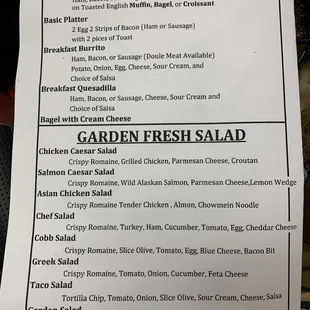 Menu as of 01/23