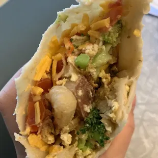 Breakfast Burrito w/ no meat (Vegetarian)