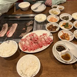 a table full of food