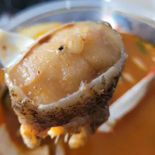 a spoon full of soup