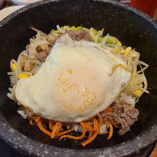 Bibimbap hot rice bowl