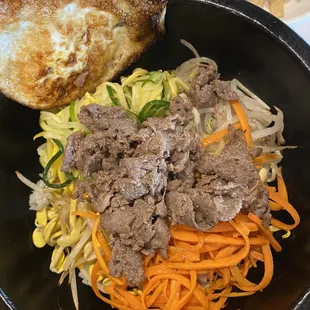 Hot stone beef Bibimbap