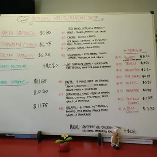 Menu board