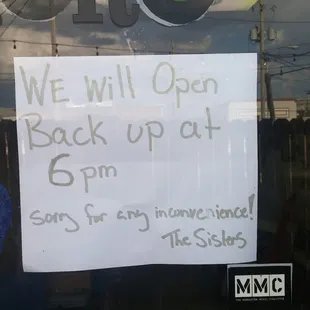 This photo was taken at 640pm. Not very good customer service.