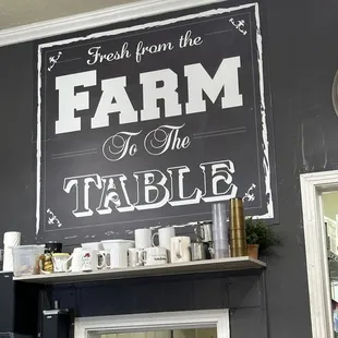 a sign that reads fresh from the farm to the table