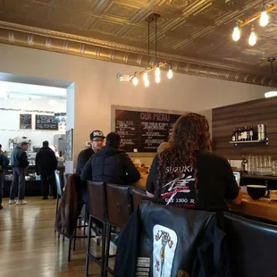 This is the bar in the foreground. The coffee bar is in the background.