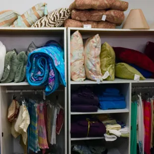 Linens accessible and clean.