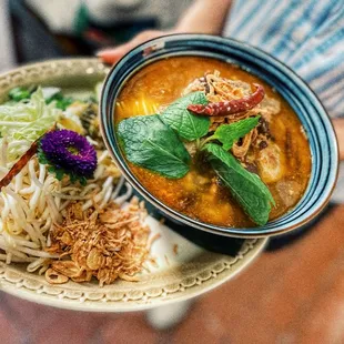 kanoom jeen  nam ngew popular dish