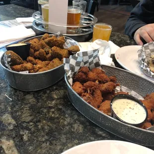 a variety of food items on a table