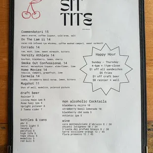 drink menu