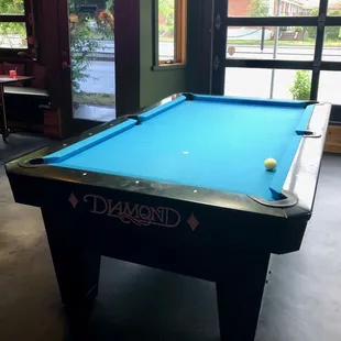 Pool table in the game room.