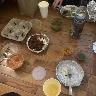 a table full of food