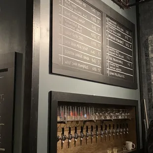 Beer list and taps