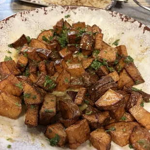 Potato Matafia - seasoned potatoes tossed in a lemon sauce