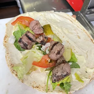 Beef Kabob Wrap