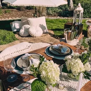 Picnic set up.