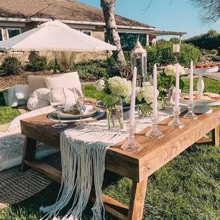 Picnic setup close up