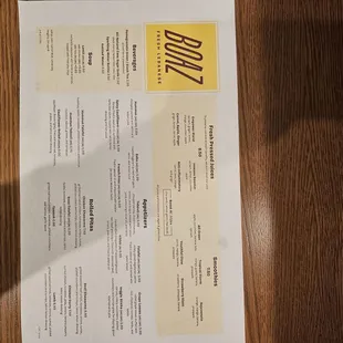 Paper menu