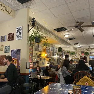 people sitting at tables
