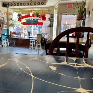 a table and chairs