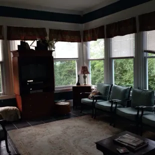 It's a lot lighter in here than it looks in this sitting room/sun room