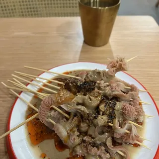 Sha-Bu Beef Tripe 10 Skewers with Sesame Sauce on side